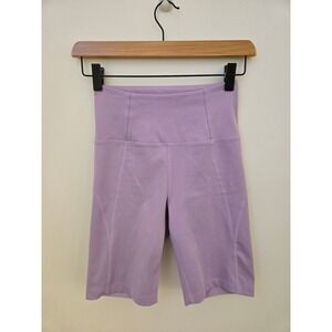 Girlfriend Collective Lavender High Rise Bike Shorts Small